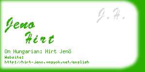 jeno hirt business card